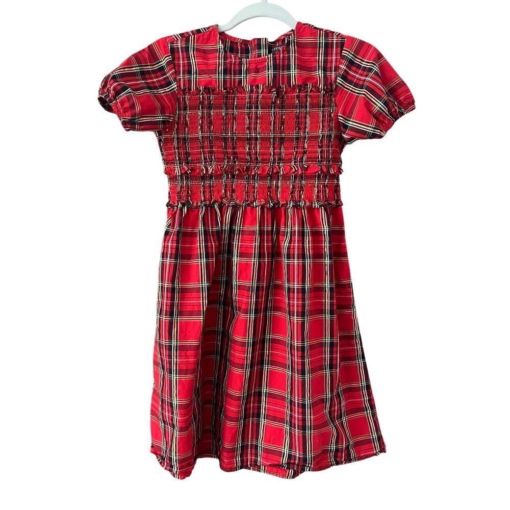 Crewcuts Girls‎ Red Tartan Plaid Smocked Midi Dress size 12